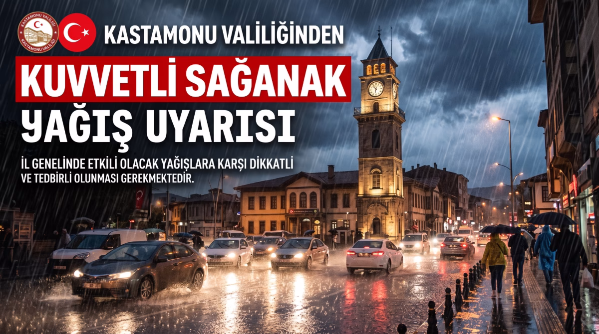 Kastamonu Valiliğinden Kuvvetli Sağanak Yağış Uyarısı