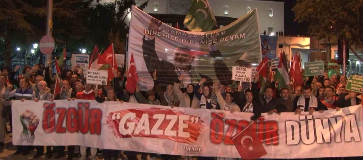 Ankara’da Filistin’e destek yürüyüşü düzenlendi