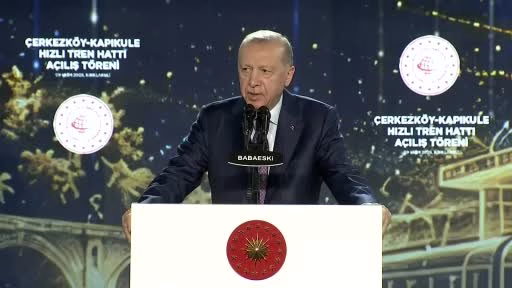 Cumhurbaşkanı Erdoğan: "Tekirdağ’ı Kırklareli’ne ve Edirne’yi hızlı tren ağına dahil ederek hızlı tren ağımızı Çerkezköy’den Kapıkule’ye kadar ulaştırmış oluyoruz"