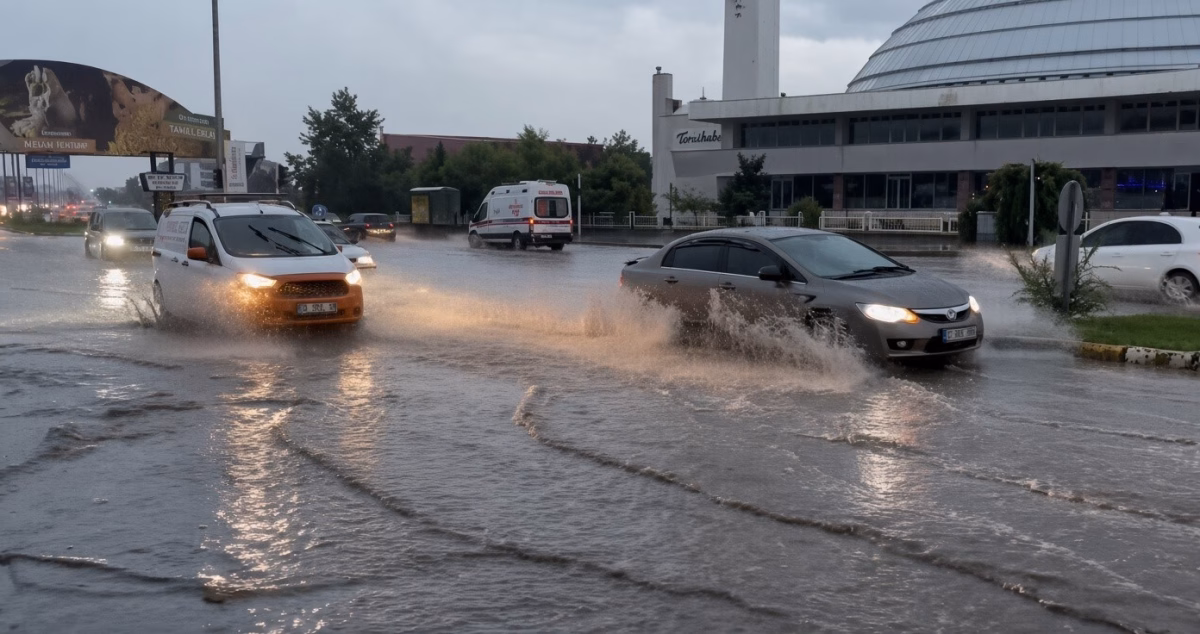 Erzincan'da Şimşekler Gökyüzünü Aydınlattı