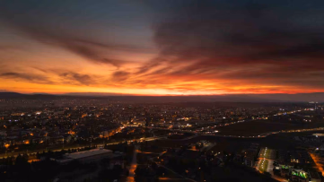 Eskişehir'de Gün Batımı Havadan Görüntülendi