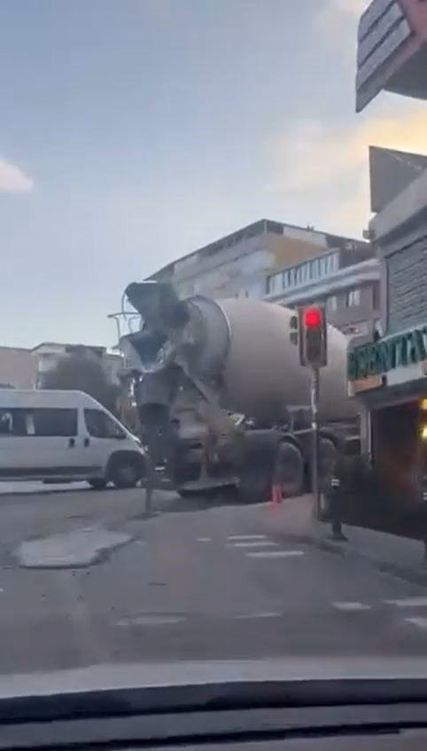 Yola beton döken sürücüye ceza yağdı