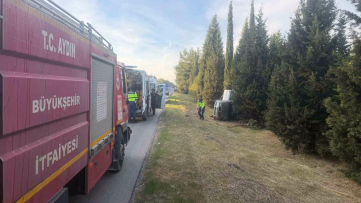 Aydın'da Otomobil Devrildi İki Yaralı