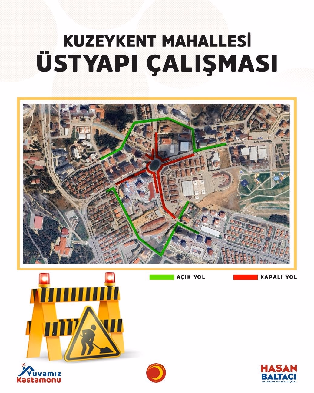 Kuzeykent’te Belediye Binası Önündeki Kavşak Trafiğe Kapatıldı