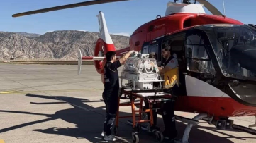Silopi'de Hasta Bebek İçin Helikopter Ambulans