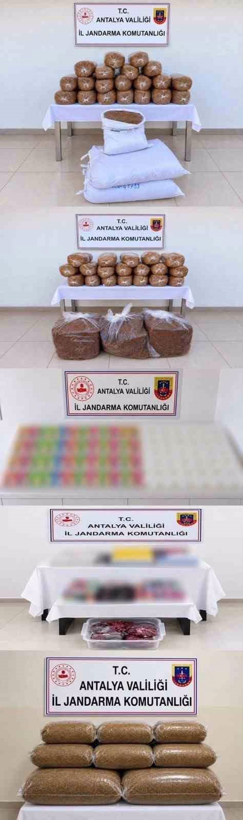 Antalya'da kaçak tütün operasyonlarında tütünler ele geçirildi