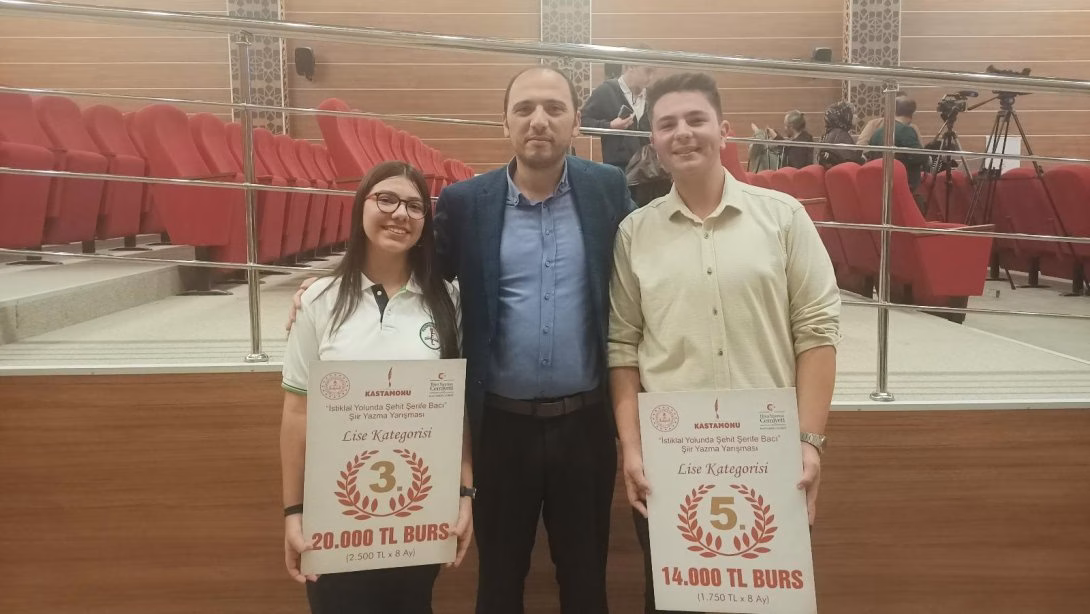 Şerife Bacı Şiir Yarışmasında Derece