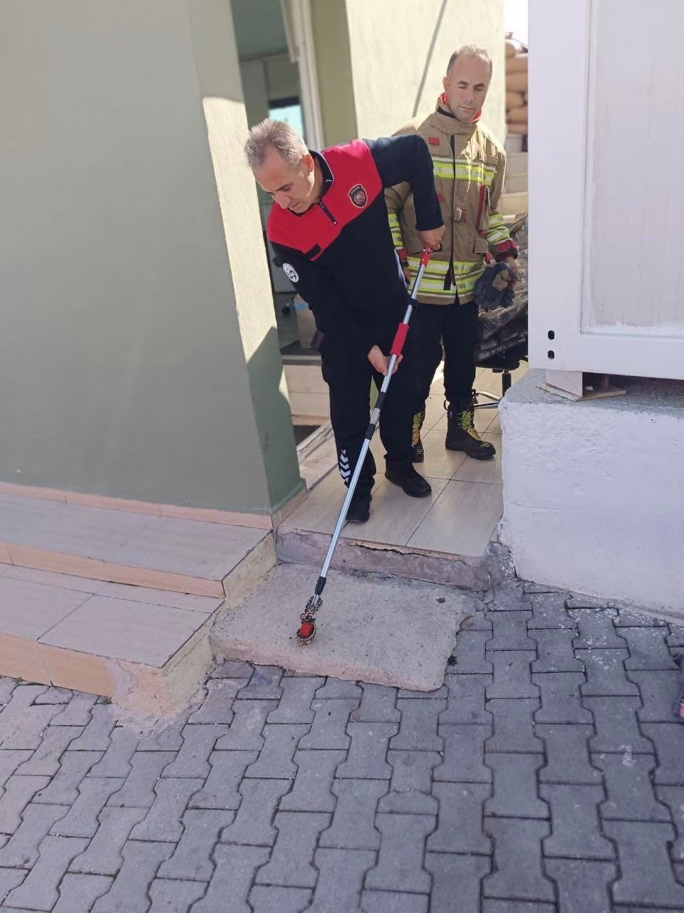 Yerleşim yerinde görülen yılan doğaya bırakıldı