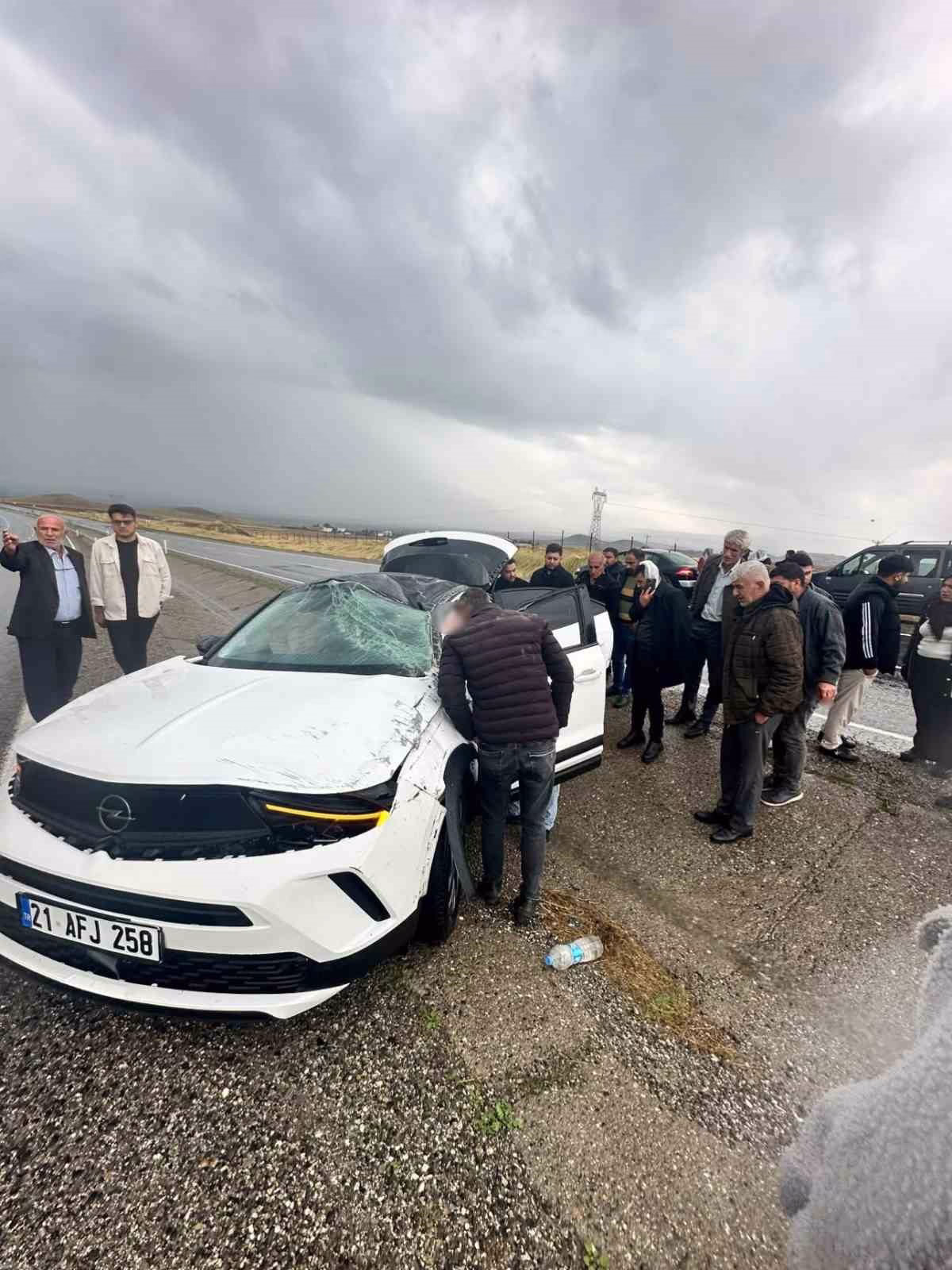 Silvan'da Otomobil Yoldan Çıktı: 1 Yaralı